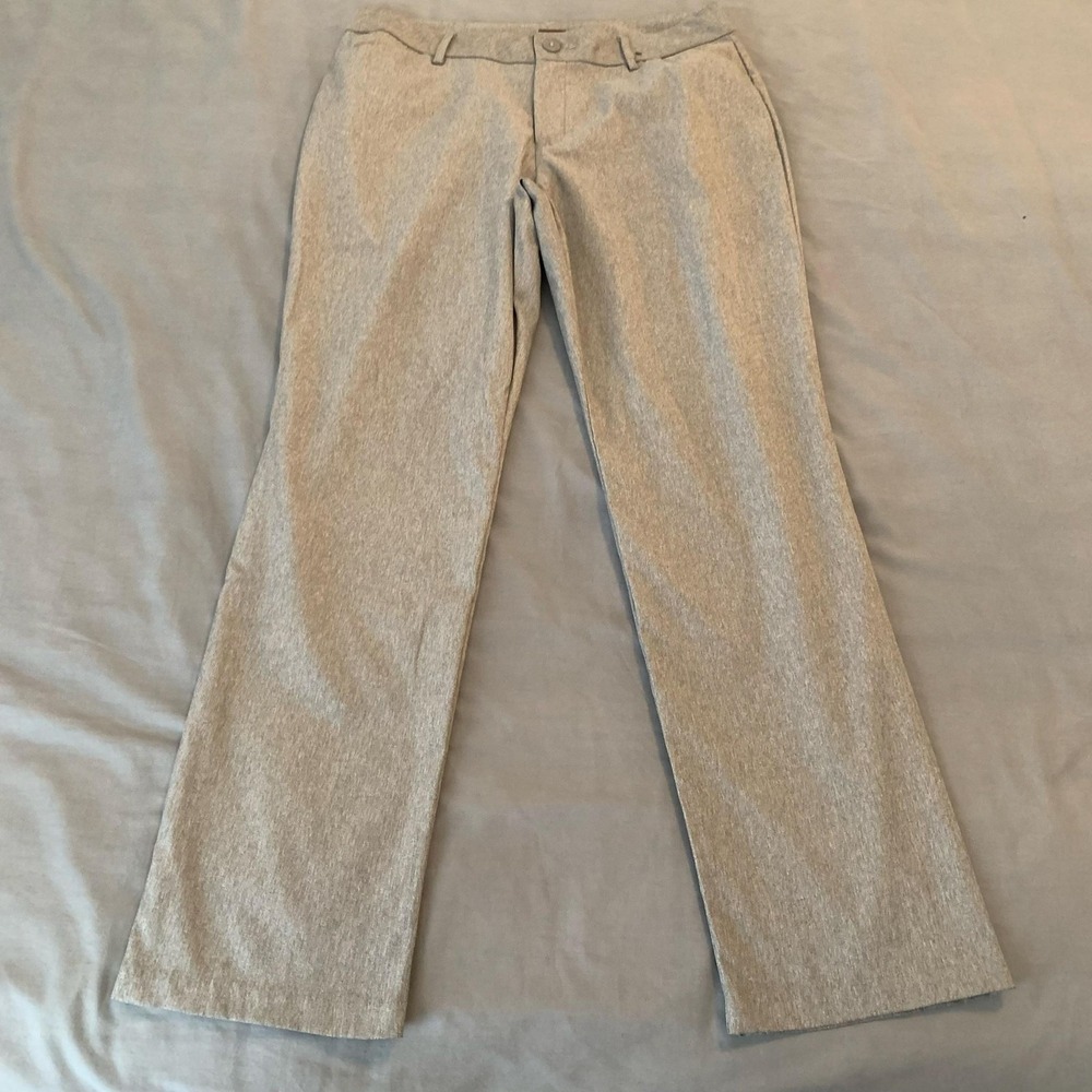 Lee Pants Womens 12 Gray Wrinkle Free Straight Leg Dress Workwear Office